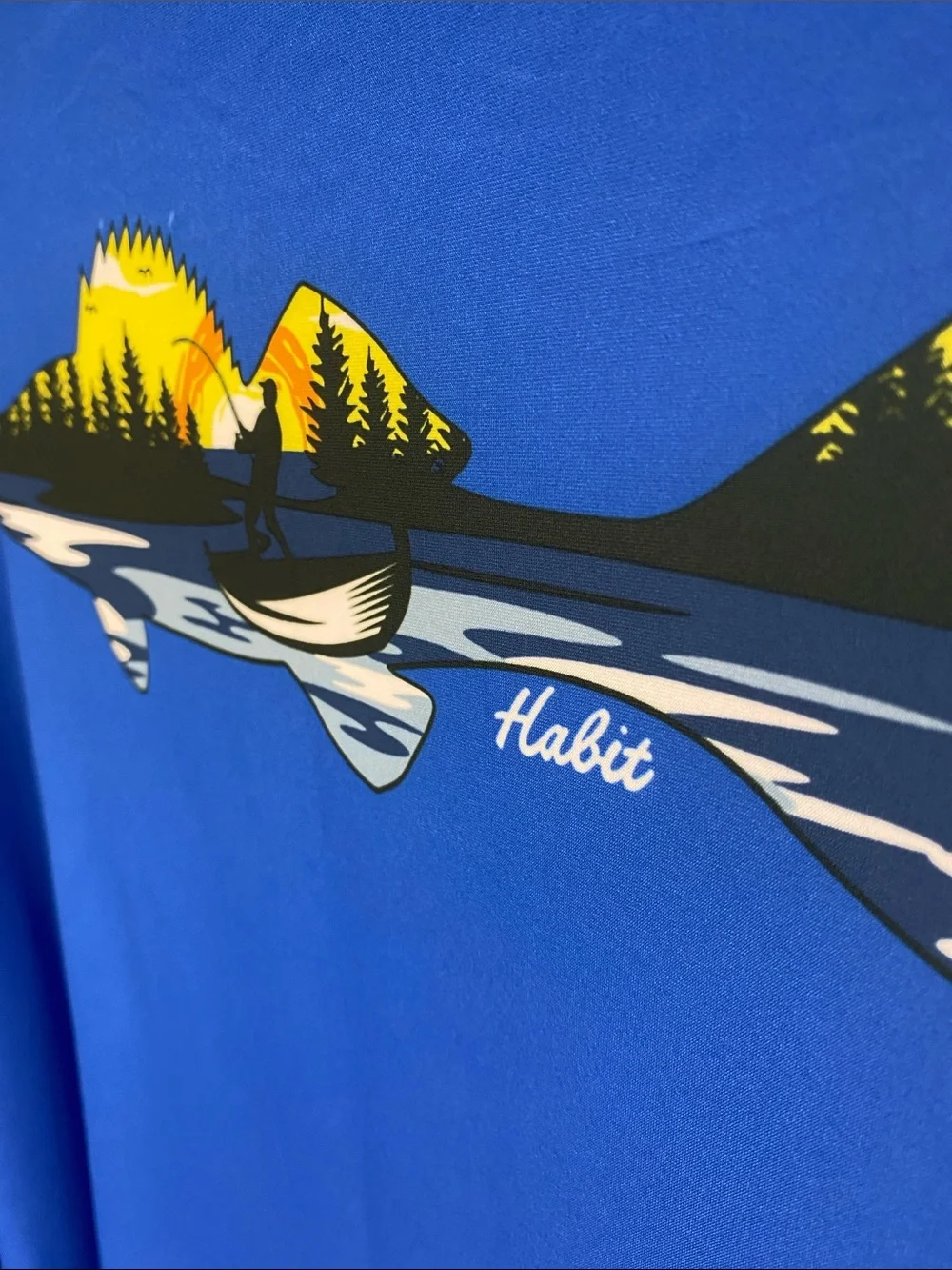Habit Men’s Long Sleeve Blue Fishing Rash Guard